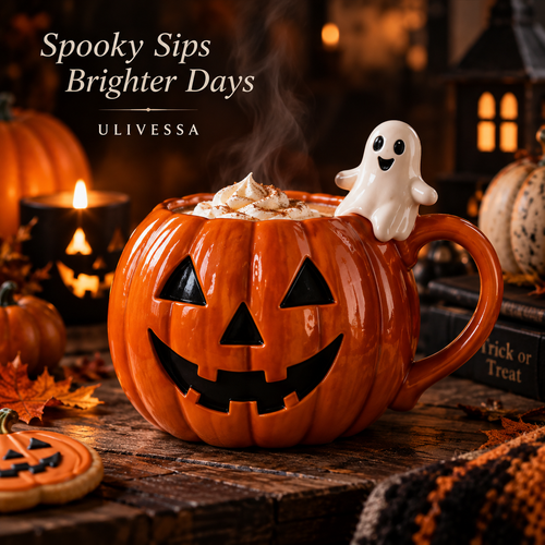 Ulivessa®|Pumpkin Mug with Ghost