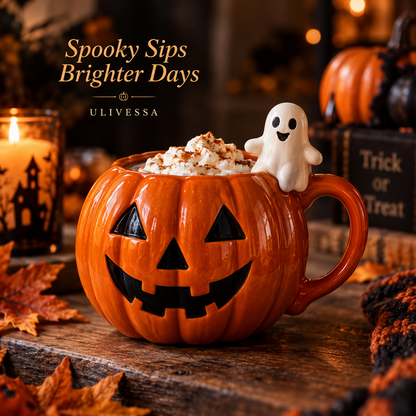 Ulivessa®|Pumpkin Mug with Ghost