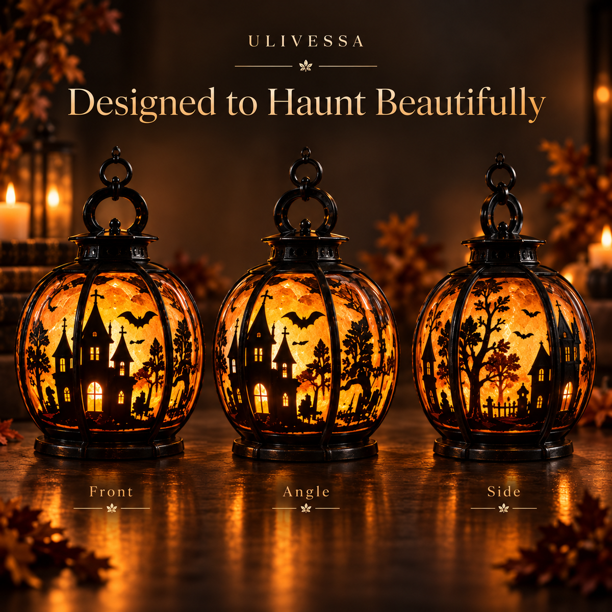 Ulivessa®|Haunted Manor Pumpkin Lantern